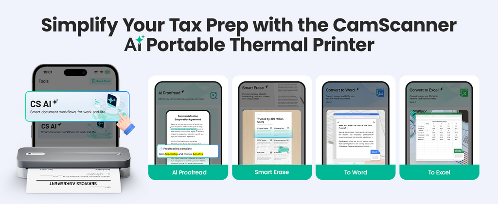 P1 Pro Ink-Free Thermal Printer, Portable US Letter Size Bluetooth Printer with 1 Roll Paper, for iPhone Android Computer, Home Office Use