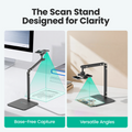 Ergonomic Phone iPad Stand for Desk - Ultra Sturdy Base, Adjustable & Foldable Mobile Holder with 2 Extendable Clamps, Work from Home Essentials Compatible with iPhone/iPad (1 Pack)