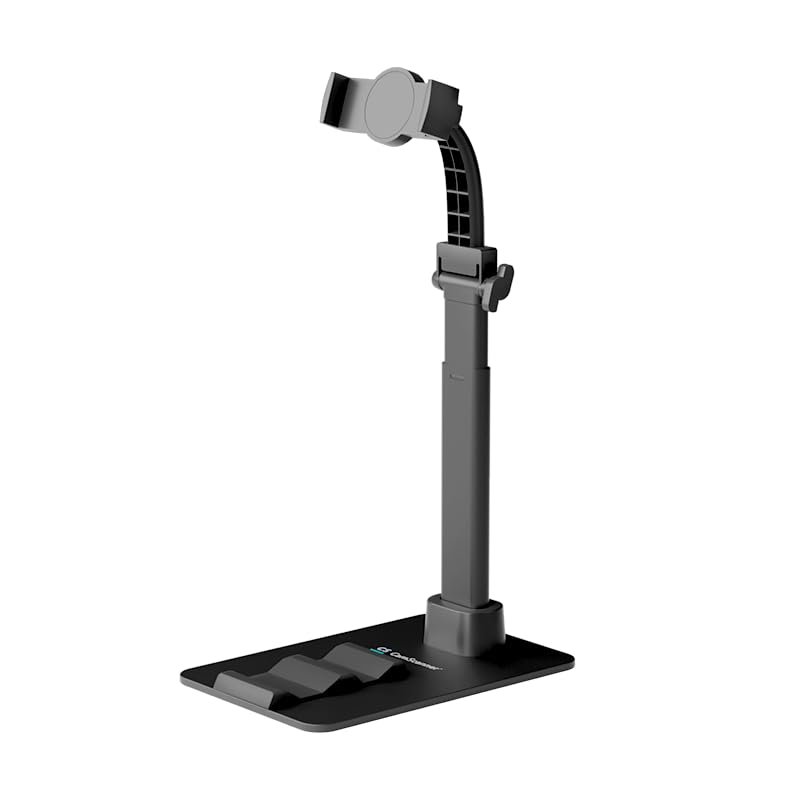 Adjustable Phone Stand for Scanner, Hands-Free Desktop Holder Compatible with iPhone 15/14/13/12, Samsung, and More