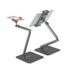 CamScanner Dual Folding Cell Phone Stand, Fully Adjustable Foldable Desktop Phone Holder Cradle Dock Compatible with iPhone