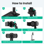 Adjustable Phone Stand for Scanner, Hands-Free Desktop Holder Compatible with iPhone 15/14/13/12, Samsung, and More