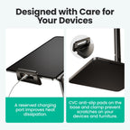 CamScanner Dual Folding Cell Phone Stand, Fully Adjustable Foldable Desktop Phone Holder Cradle Dock Compatible with iPhone