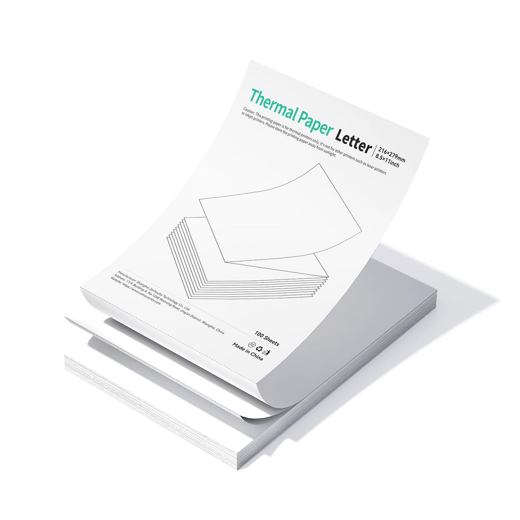 Papier Thermique Plié – Zéro Transparence, Impression Ultra Nette 300 dpi, Boîte de 100 Feuilles Sûre pour le Voyage, Sans BPA, Compatible avec l'Imprimante CamScanner P1 Pro