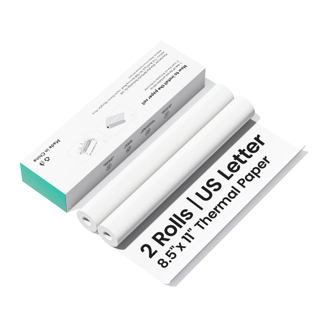 Rouleau de papier thermique – Zéro transparence, impression ultra nette 300 dpi, boîte de transport sécurisée (pack de 2), sans BPA, compatible avec l'imprimante CamScanner P1 Pro