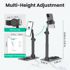 Adjustable Phone Stand for Scanner, Hands-Free Desktop Holder Compatible with iPhone 15/14/13/12, Samsung, and More