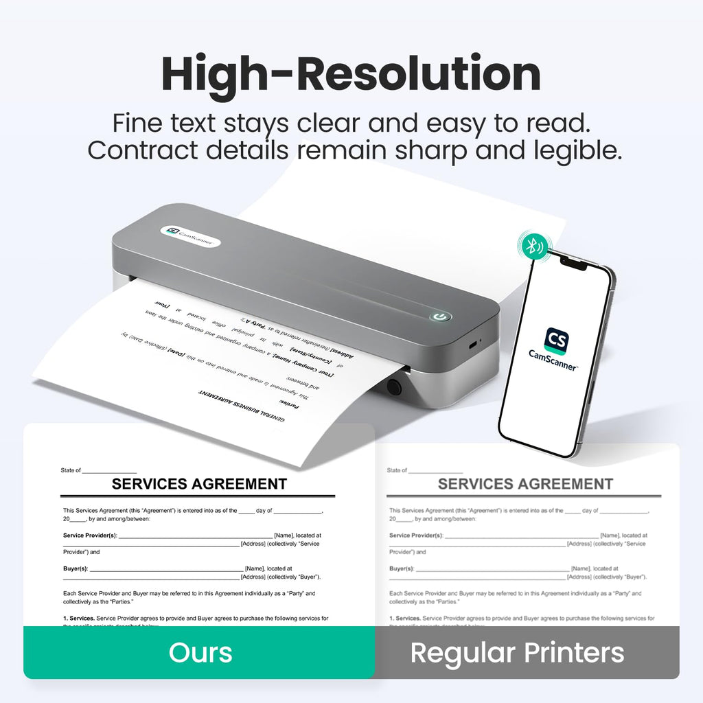 Papier Thermique Plié – Zéro Transparence, Impression Ultra Nette 300 dpi, Boîte de 100 Feuilles Sûre pour le Voyage, Sans BPA, Compatible avec l'Imprimante CamScanner P1 Pro