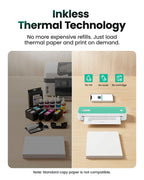 CamScanner P1 Portable Inkless Printer, 203 DPI Wireless Thermal Printing for iPhone Android Laptop PC, Print US Letter Documents Receipts Anywhere, for Travel Remote Work Home Office School, Green