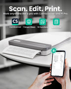 CamScanner P1 Pro Inkless Thermal Printer, Portable US Letter Size Bluetooth Printer with 1 Roll of Paper, for iPhone Android Computer, Home Office Use
