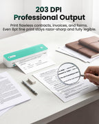 CamScanner P1 Portable Inkless Printer, 203 DPI Wireless Thermal Printing for iPhone Android Laptop PC, Print US Letter Documents Receipts Anywhere, for Travel Remote Work Home Office School, Green