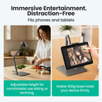CamScanner Dual Folding Cell Phone Stand, Fully Adjustable Foldable Desktop Phone Holder Cradle Dock Compatible with iPhone