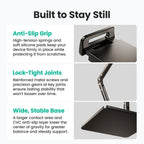 CamScanner Dual Folding Cell Phone Stand, Fully Adjustable Foldable Desktop Phone Holder Cradle Dock Compatible with iPhone