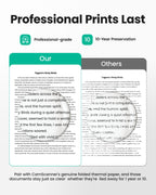 CamScanner P1 Pro Inkless Thermal Printer, Portable US Letter Size Bluetooth Printer with 1 Roll of Paper, for iPhone Android Computer, Home Office Use