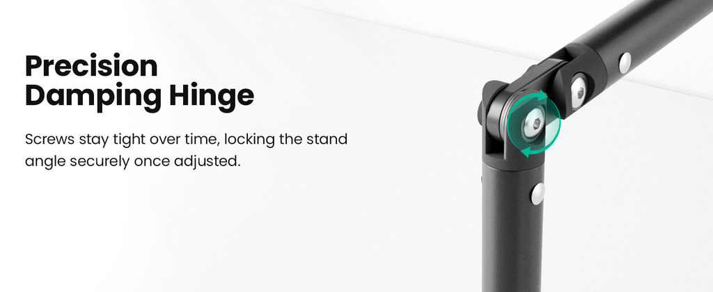 Ergonomic Phone iPad Stand for Desk - Ultra Sturdy Base, Adjustable & Foldable Mobile Holder with 2 Extendable Clamps, Work from Home Essentials Compatible with iPhone/iPad (1 Pack)
