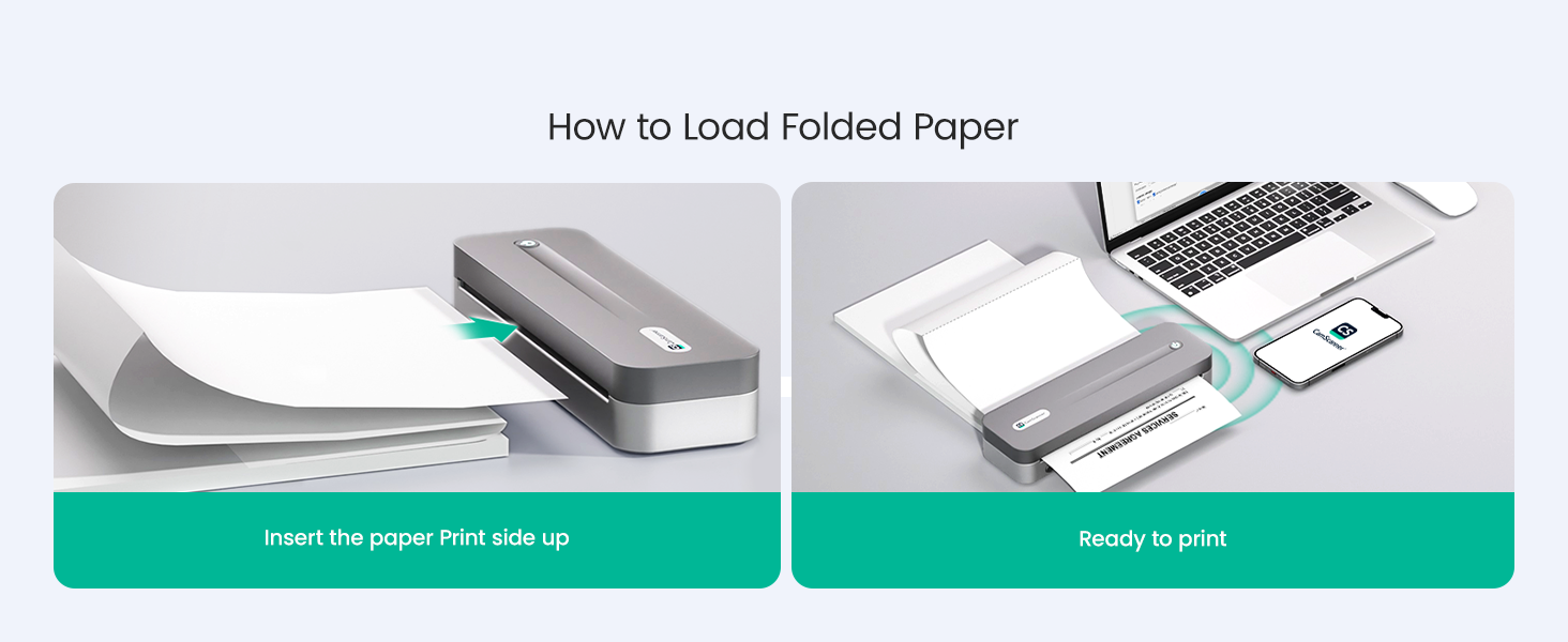 P1 Pro Ink-Free Thermal Printer, Portable US Letter Size Bluetooth Printer with 1 Roll Paper, for iPhone Android Computer, Home Office Use