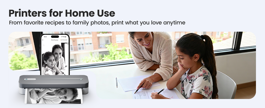 P1 Pro Ink-Free Thermal Printer, Portable US Letter Size Bluetooth Printer with 1 Roll Paper, for iPhone Android Computer, Home Office Use